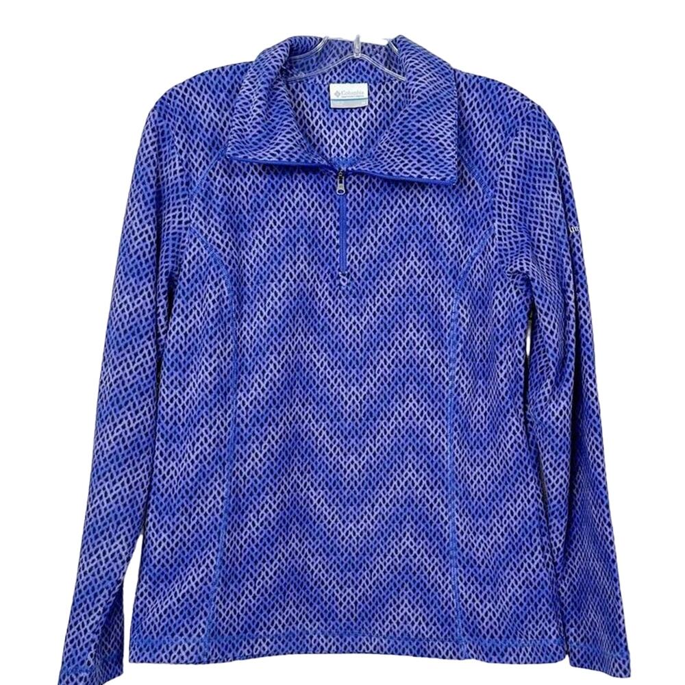 Columbia Women's Geometric Long Sleeve Glacial Pullover Sweater Purple Sz Medium